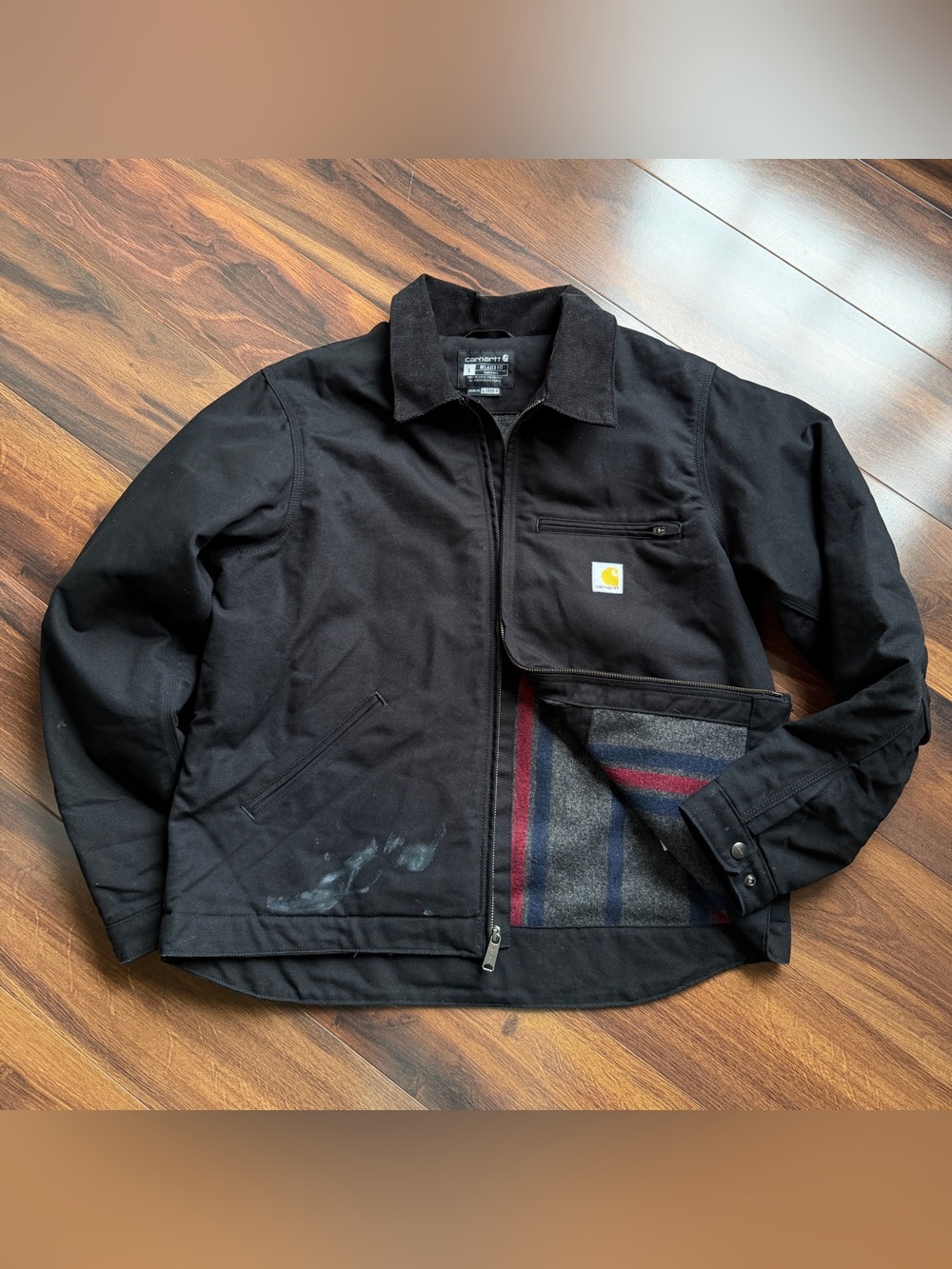 Carhartt Detroit Blanket Lined Relaxed Canvas Jacket Black 103828BLK Men’s L